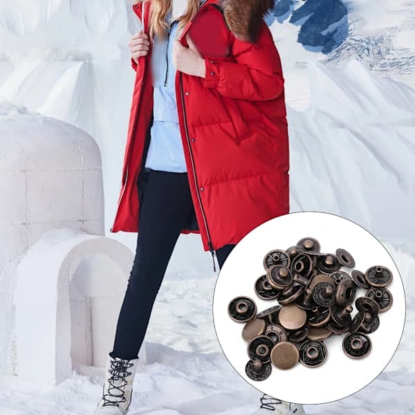 /EA/50 set Järn Tryckknappar Runda Knappar Nitar Tyg Bagage Dekoration Tillbehör (Brons 10mm)