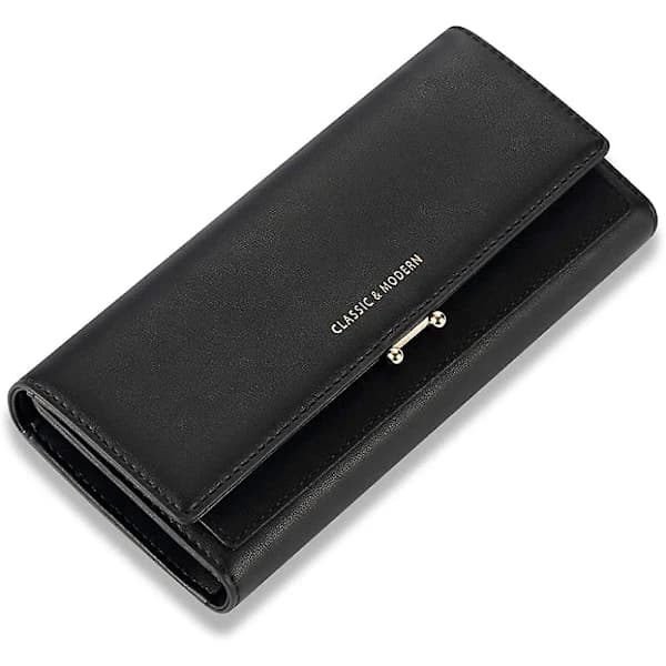 /EA/Dam Läder Clutch Plånböcker Stor Kapacitet Pengar Organizer Multi Kort Myntväska