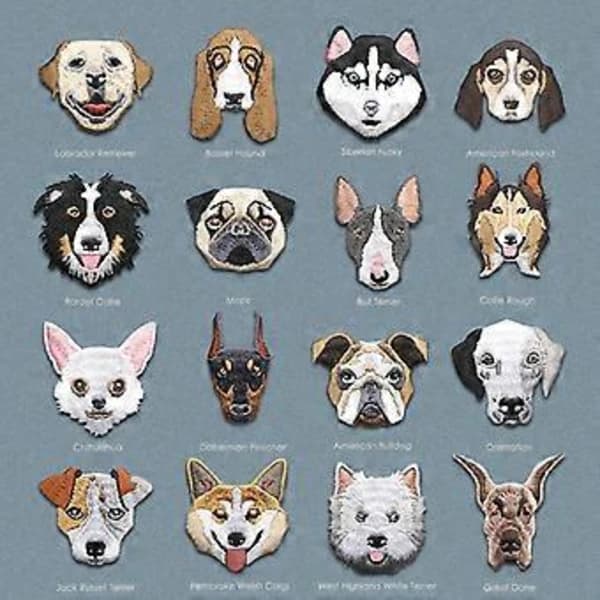 /EA/16 stk Barn Søte Hund Broderi Patch Stoffmerker