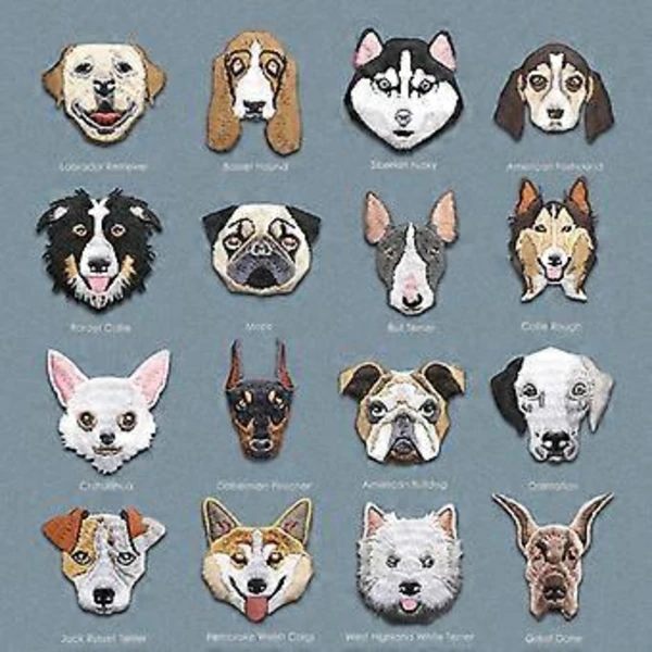 /EA/16 stk. Børn Søde Hunde Broderi Patch Stofmærker
