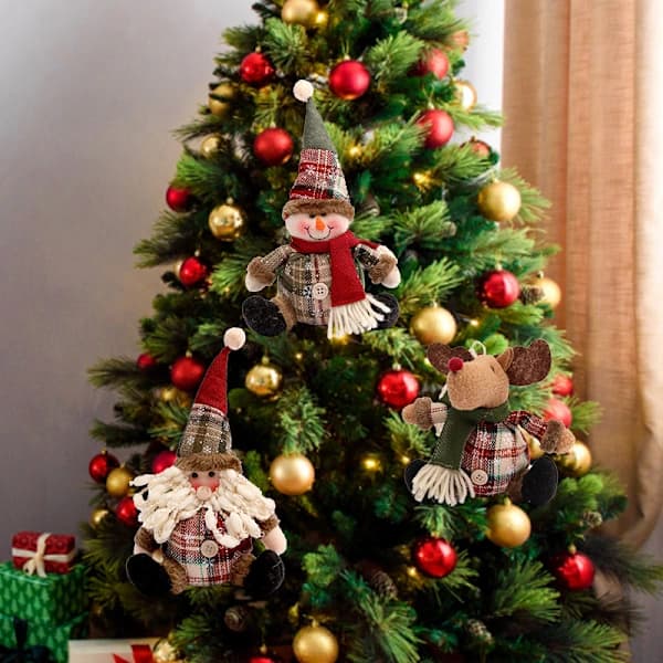 /EA/3 julepynt knappkule lin rutete juleanheng