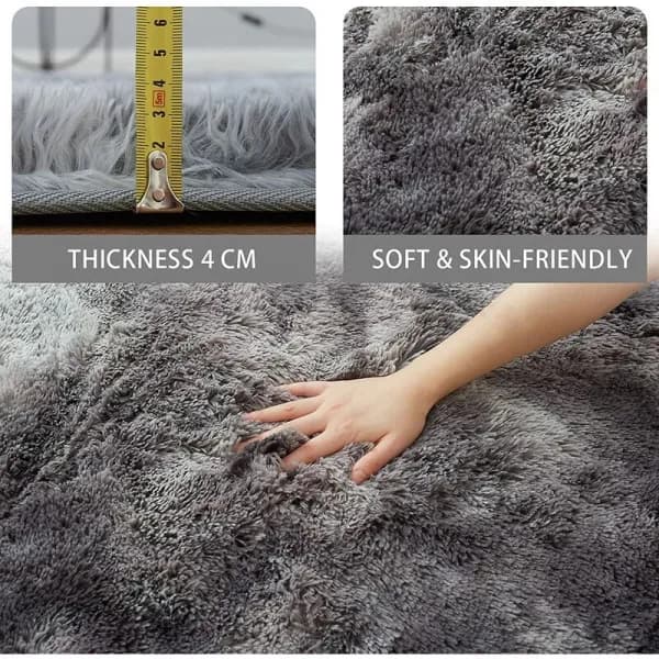 /EA/Shaggy stue teppe - 160 x 230 cm - Mørkegrå - Polyfiber