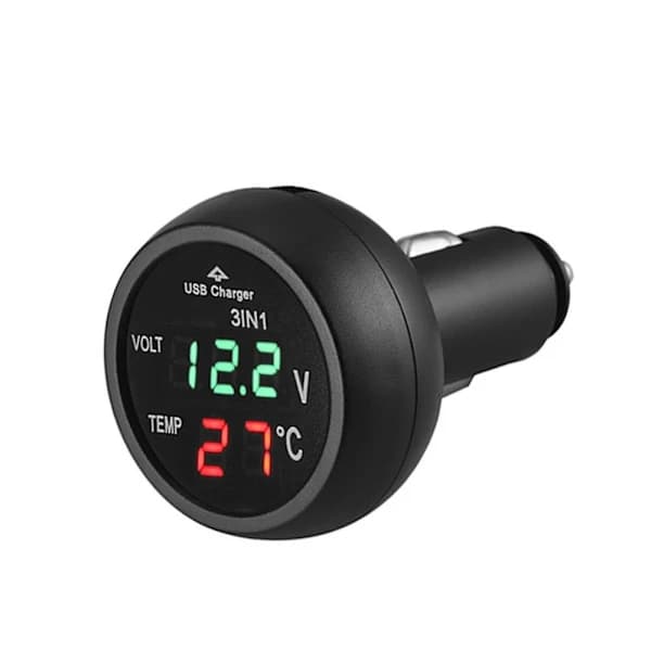 /EA/LCD-måler USB-billader GRØN Grøn