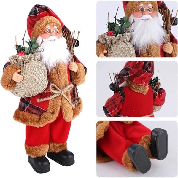 /EA/1 stk. mini stående nissefigur traditionel rød jul