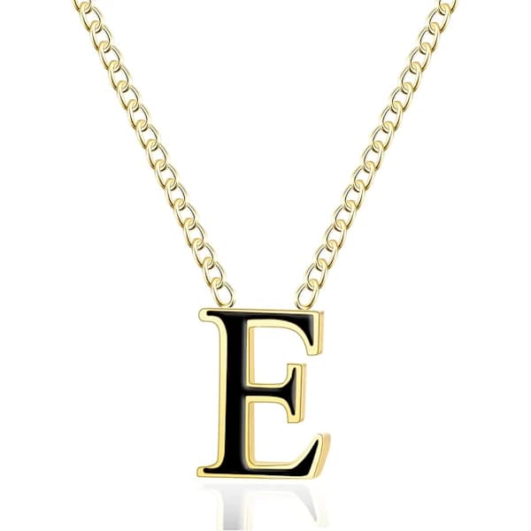 /EA/18k gullbelagt bokstavkjede, rustfritt stål initial A-Z