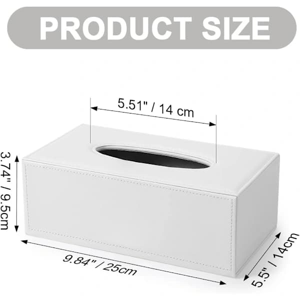 /EA/Ren Vit Modern 25*14*9.5cm Läder Vävnadslåda