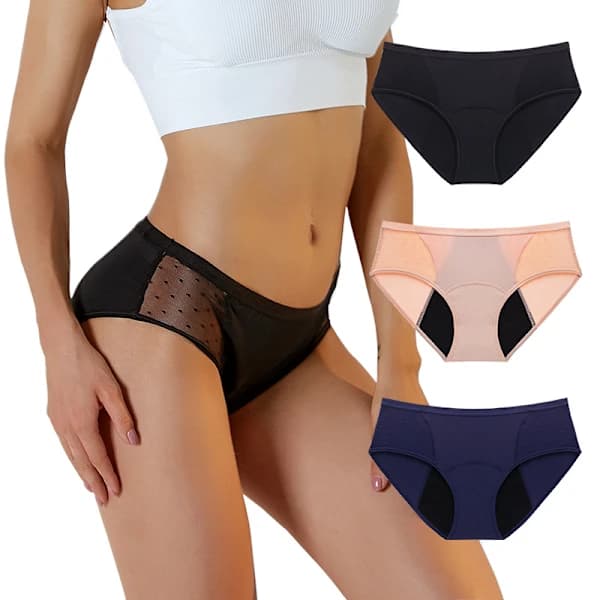 /EA/Dam 3-pakning bomullsstretch mesh truser XL