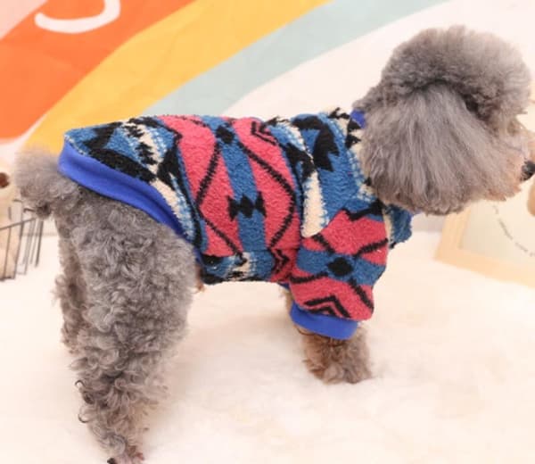 Hundetrøje Blød Varm Polyester Pullover til Hvalpe Killinger og Små Hunde Vinter Daglig Brug M 41 x 31 cm