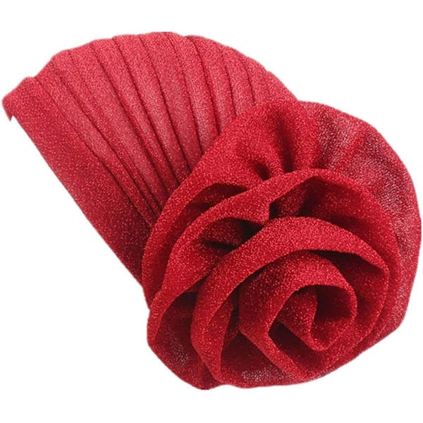/EA/Dam Elastisk Glitter Stor Blomma Turban Kemoterapi Mössa Håravfall Ch
