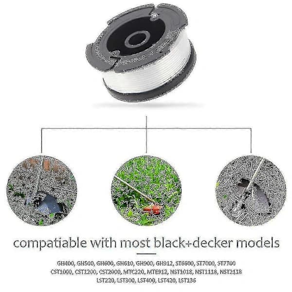 /EA/Black+decker A6481 Spole + 6-pack Tråd Kompatibel Med Reflex Trimmer