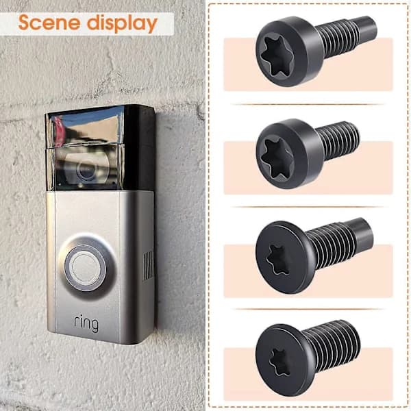 /EA/Erstatningsskruer til Ring Doorbell - Sort - 32 stykker