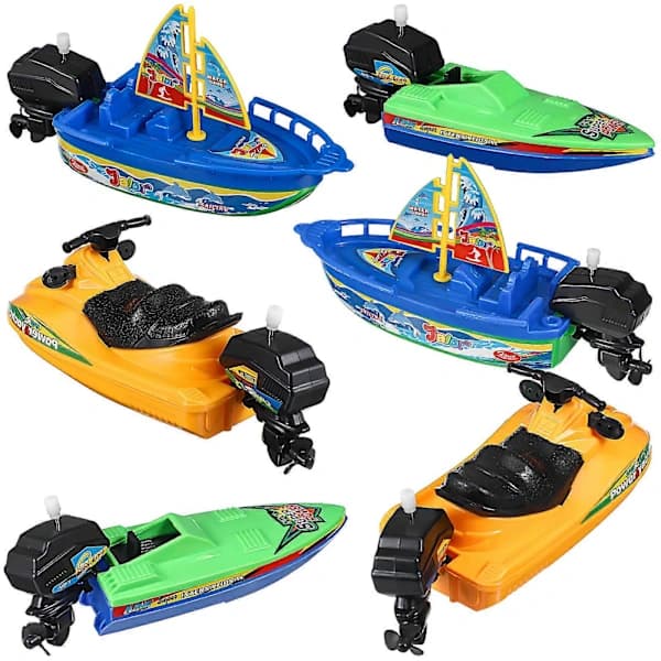 /EA/6 stk. Badeleker Båter Plastbåter Badeleker Seilbåter Leker Baby Badeleker Båter Dekorasjoner For Baby Småbarn