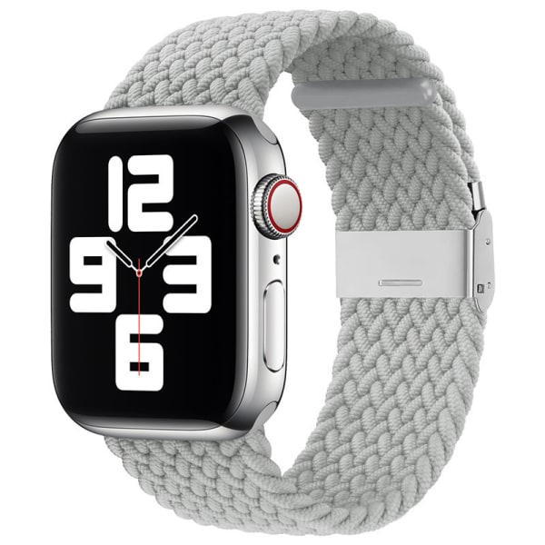 Kompatibel med Apple Watch -remmar 40 mm till 49 mm rem Flätad nylon Justerbar spännes rem Justerbar flätad enkelloop elastisk sportrem Pearl White 42mmor44mmor45mm
