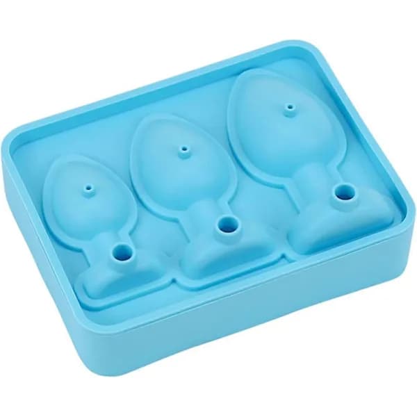Sjov Isterningebakke i Form af Anale Plugs, Sjov Silikoneform til DIY-Kage Chokolade Slik Blå