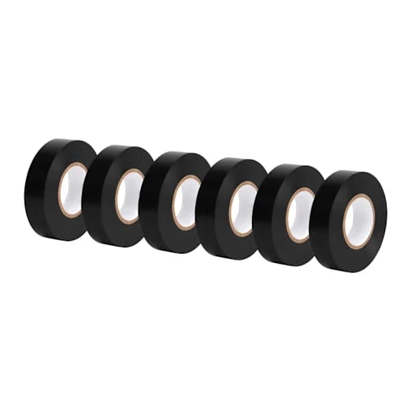 /EA/Isoleringstejp, 6-pack, svart, 19mmx15m
