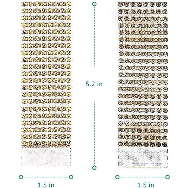 /EA/Guld - 50 styk glitrende rhinestone servietringe til borddekoration