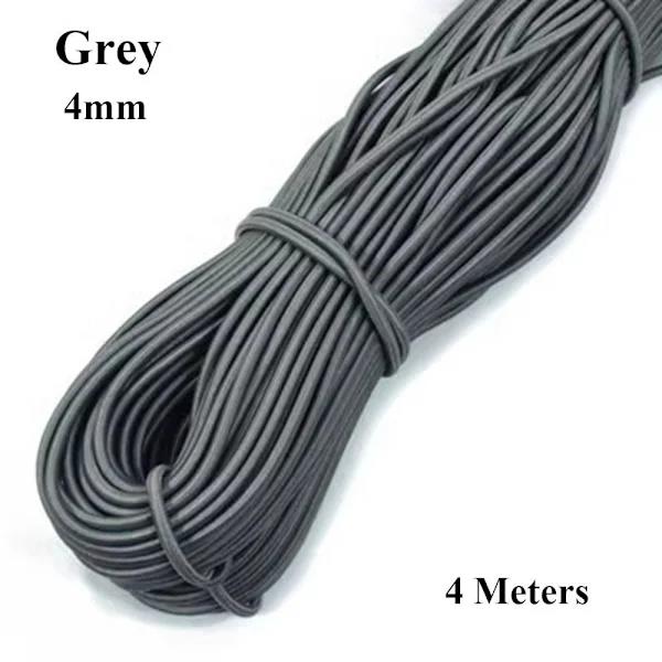 /EA/Sterkt Elastisk Tau Strikk GRÅ 4MM - Spottsalg Grå 4mm Grey