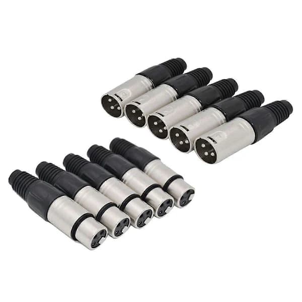 /EA/10x 3-polig XLR lödtyp 5 hane + 5 hona kontaktkabel