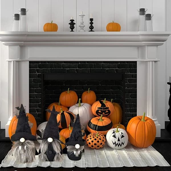 /EA/Sæt med 3 plys Svenske Nisser Halloween Dekoration Søde Sorte Fa