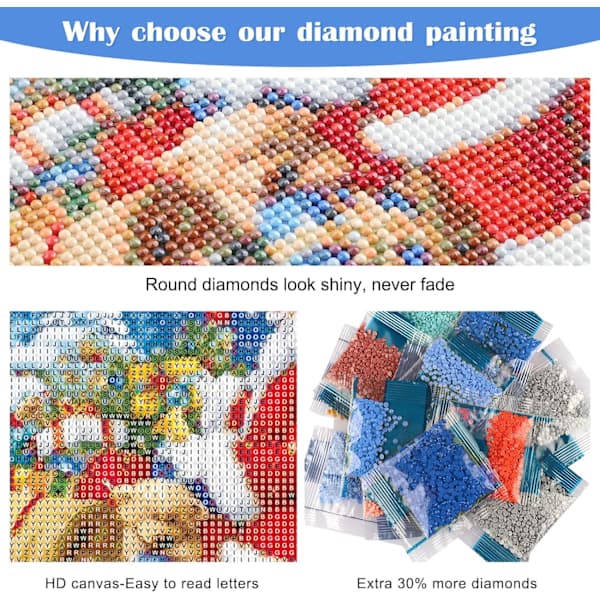 /EA/Diamantmålning Jul 5D Diamantmålning 30 * 40cm, Komplett