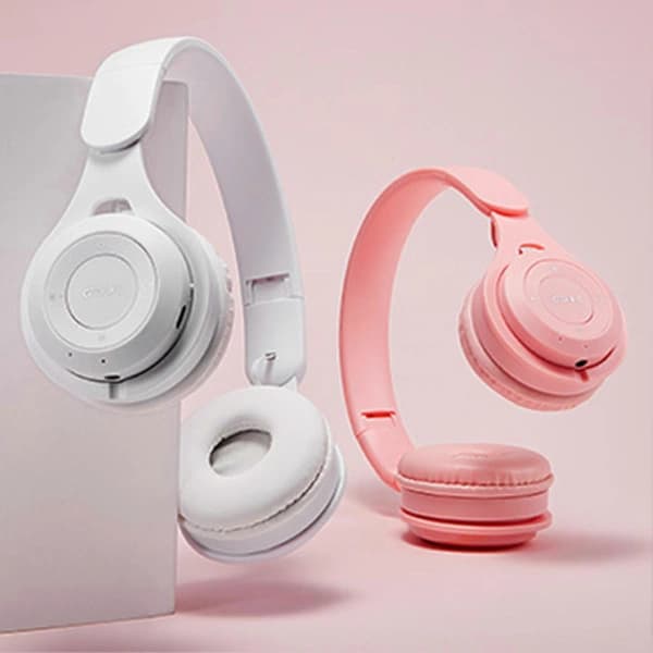 M6 Trådløse Foldbare Hovedtelefoner Macarons Tung Bas Bluetooth-kompatible Gaming Hovedtelefoner Sort