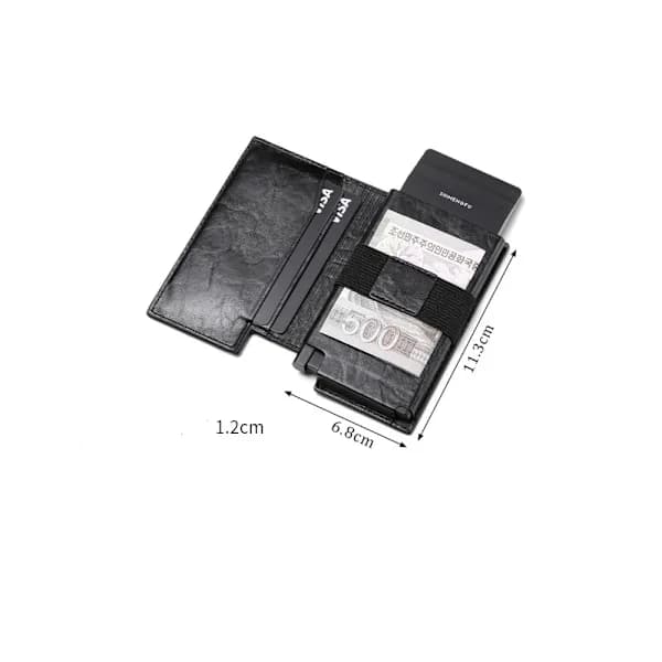 /EA/Herr - musta korttikotelo Anti Hacking RFID Bifold -nahkalompakko