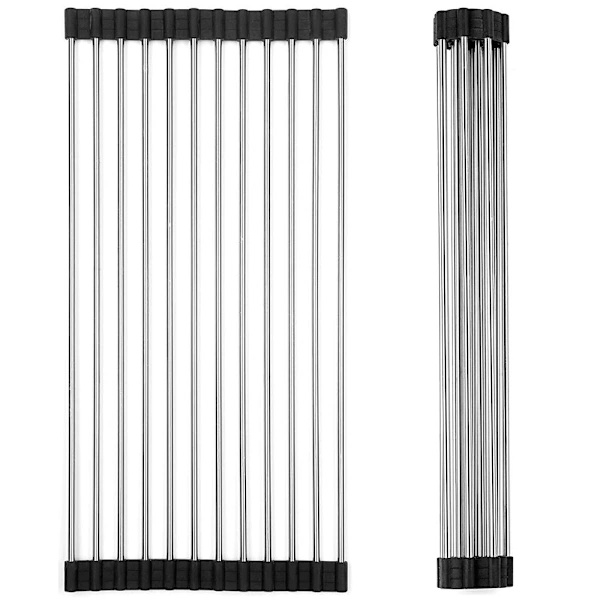 Diskställ Torkställ Rostfritt Stål Rullbart Hopvikbart 2-Pack