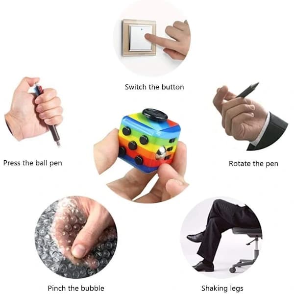 /EA/Regnbuede-dekompresjonsleker, Antistressleke Stresskube for barn