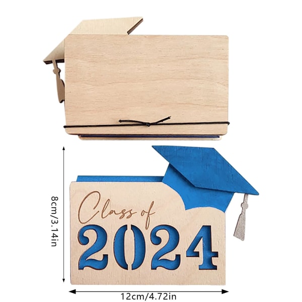 2024 Personlig examenskortlåda: anpassad trähållare för akademiker - Multi Card Organizer & plånbok black