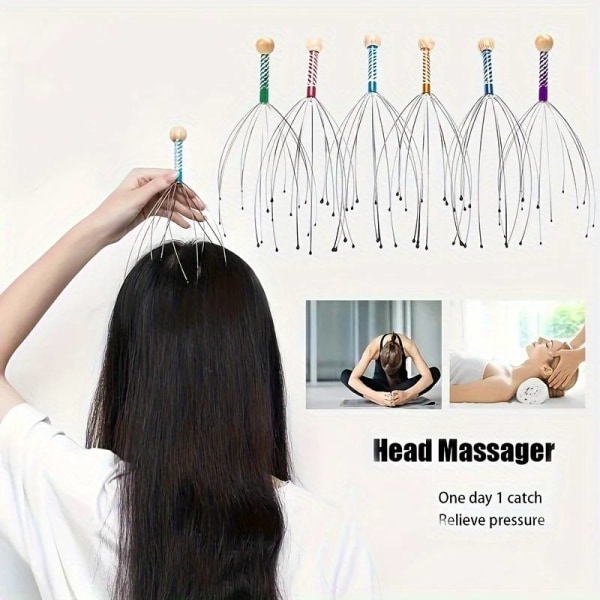 2st hårbottenmassageapparater, handhållen huvudmassageanordning för djup avslappning, hårstimulering och stress relief