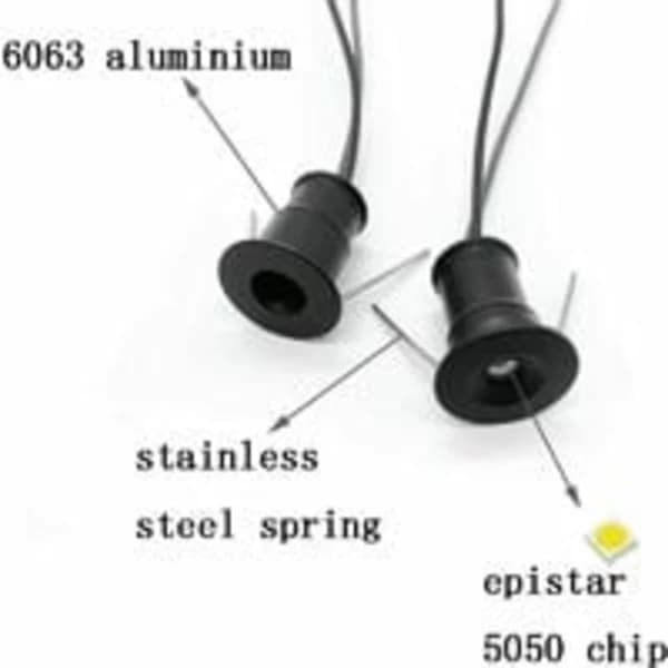 /EA/9-pak sort sæt med 9 mini 12V 1W LED-indbyggede spotlights