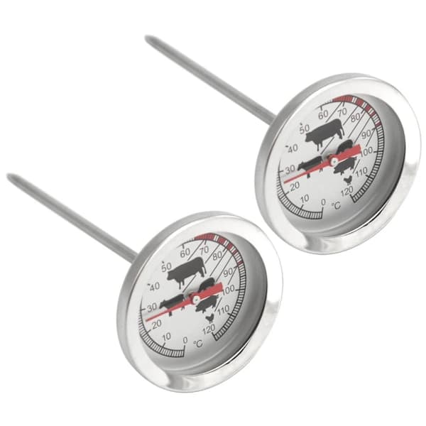 /EA/2x stegetermometer i rustfrit stål - analogt kødtermometer