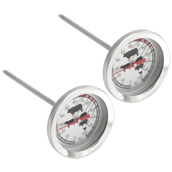 /EA/2x Stektermometer i rostfritt stål - analog kötttermometer