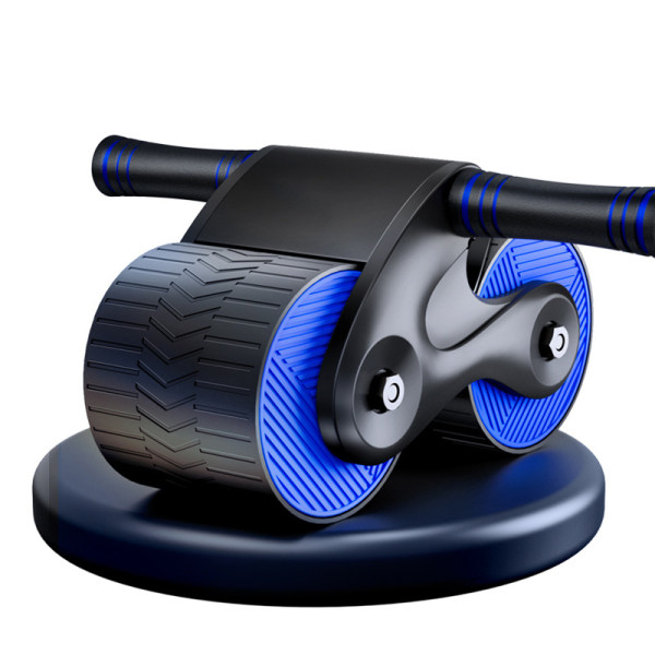 Automatiskt rebound maghjul med knäskydd, fitness för hemmet, fitness för män och kvinnor Light Blue