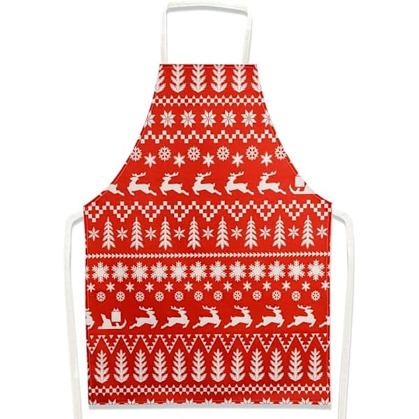 /EA/1 st Julköksförkläde Rött God Jul-förkläde Nyhet Cl