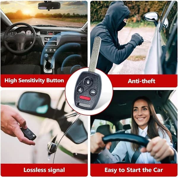 /EA/Nøglebrik Erstatning for Honda Civic 2006 2007 2008 2009 2010 2011 2012 2013