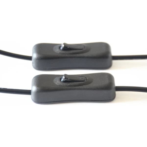 /EA/2 stk./pakke sort DC 12V Inline-strømafbryder 5,5 mm x 2,1 mm DC-stik a
