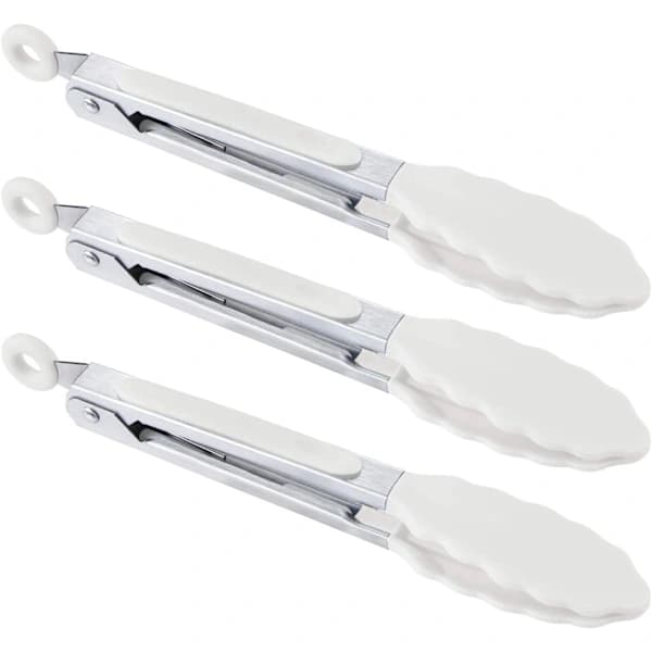 /EA/Mini Silikone Serveringstang Sæt 21,5 cm 8,46 tommer Snehvid