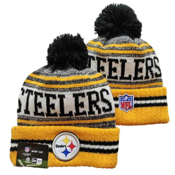 NFL Aldult Unisex American Football Sport Stickad mössa Fleecefodrad En storlek passar de flesta Pittsburgh Steelers