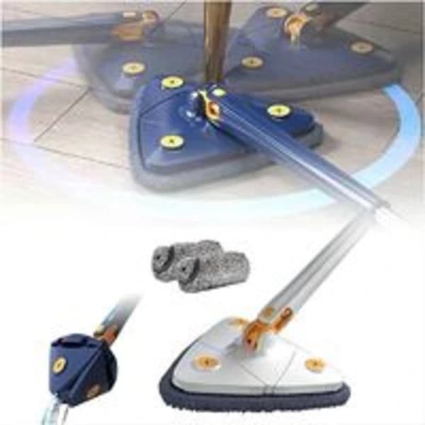 /EA/ 3-pack 360° Roterbar Justerbar Städmopp Ersättningsduk Multipurpose Städmopp (1 st Mopp + 2 st Trasa) (Vit)