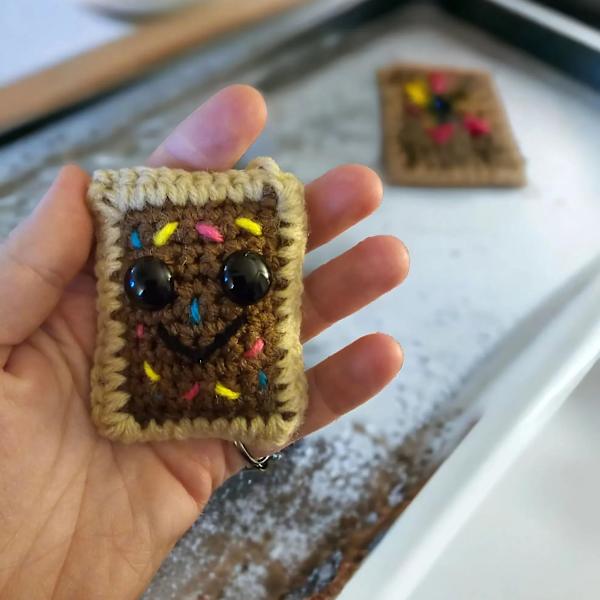Virka Nyckelring Emotionellt Stöd, Söt Handgjord Stickad Dockleksak Ornament med Positivt Kort, Rolig Emotionellt Stöd Stress Relief Docka Gåva för Män Black