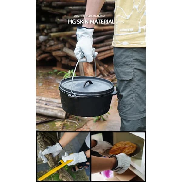 /EA/Utomhus picknick grillhandskar camping eld grill kohud myra