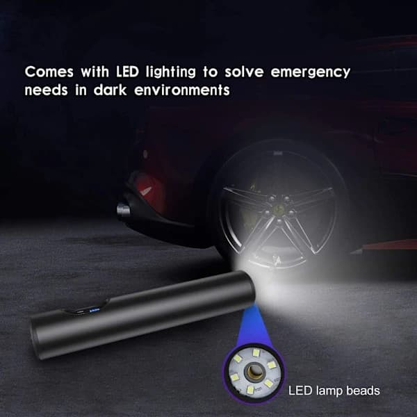/EA/Bærbar luftpumpe, 12V bærbar kompressor med LCD-display og LED