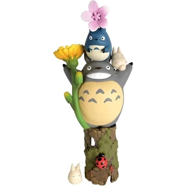 Min nabo Totoro (Blomster og Totoro) samlefigur for stabling og dekorasjon
