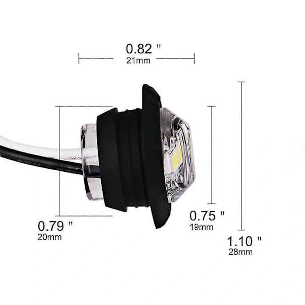 10x Lastebilbuss Båt Tilhenger Sidemarkeringslys Lampe 3led Markeringslys
