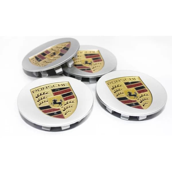 75MM 4-pak Porsche Sølv Center Cap (Singel)-FA3-