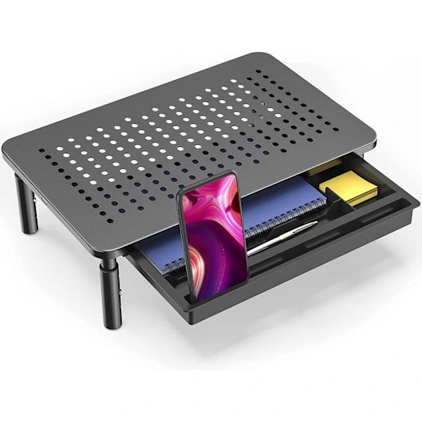 /EA/Skärmstativ Riser Justerbart Laptopstativ Riser 3 Höjdjusterbart kontorsmaterial (svart)