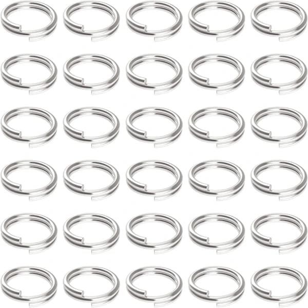 /EA/400-pak nøgleringsring 10 mm mini split springring med dobbelte spænder