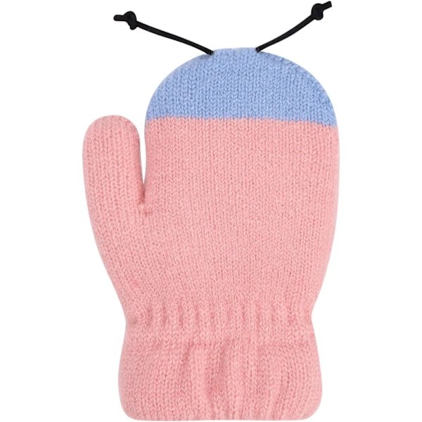 /EA/ (Rosa) Barnhandskar Vantar Stickade Termiska Helhandskar
