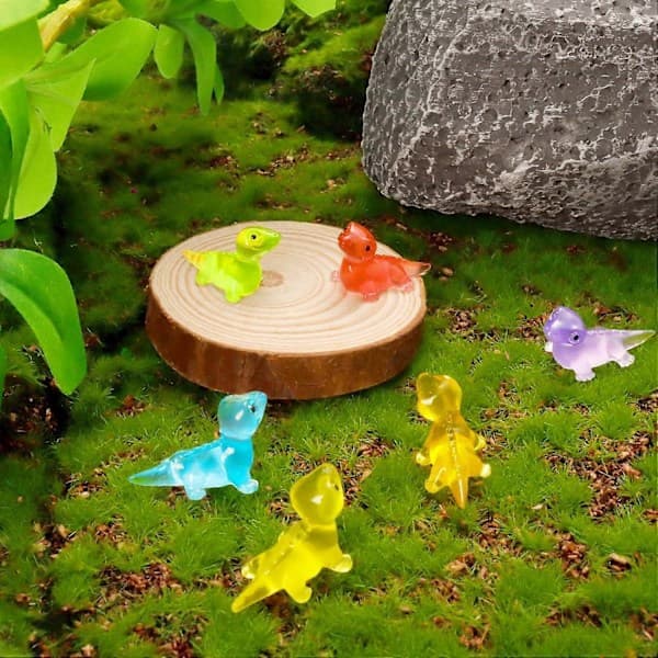 /EA/60 stk. Lysende Mini Resin Øgle, Miniatur Øgle Figurer der Gløder i Mørket, Mini Øgle Figur til Fe-have Mikro Landskabsdekor